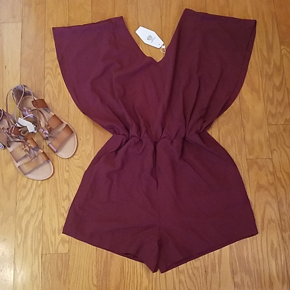 Maroon Shorts Romper